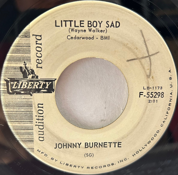 Johnny Burnette – Little Boy Sad (1961, Indianapolis Pressing, Vinyl ...