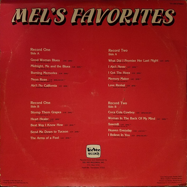 Album herunterladen Mel Tillis - Mels Favorites