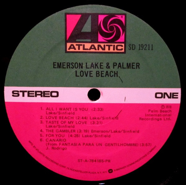 Emerson, Lake & Palmer - Love Beach | Atlantic (SD 19211) - 3