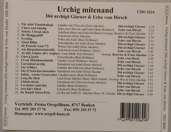 télécharger l'album Diä Urchigä Glarner, Echo Vom Hirsch - Urchig Mitenand