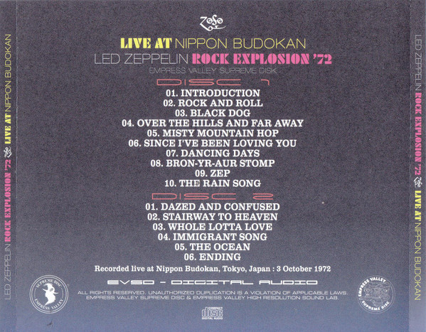 lataa albumi Led Zeppelin - Rock Explosion 72 Live At Nippon Budokan