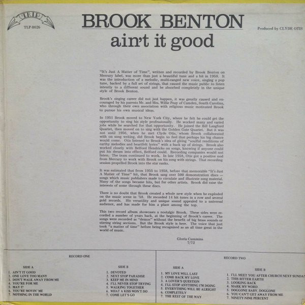 descargar álbum Brook Benton - Aint It Good
