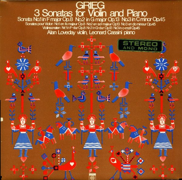 last ned album Grieg, Alan Loveday, Leonard Cassini - 3 Sonatas For Violin And Piano