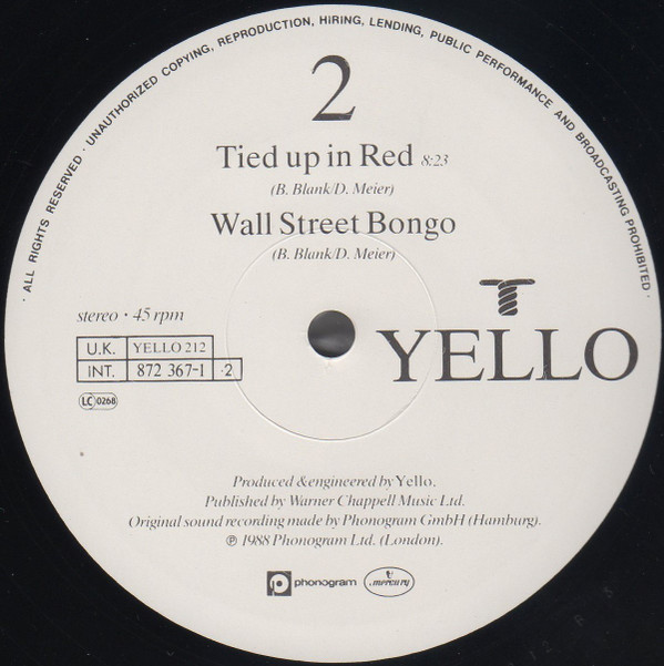 Yello - Tied Up | Mercury (YELLO 212) - 5