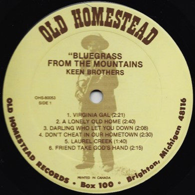 last ned album The Keen Brothers - Bluegrass From The Mountain