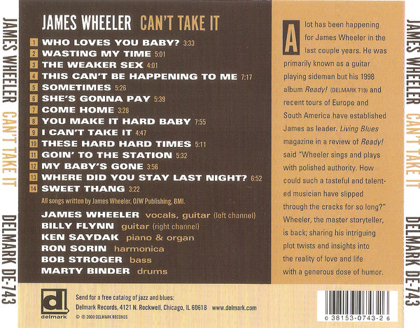 last ned album James Wheeler - Cant Take It