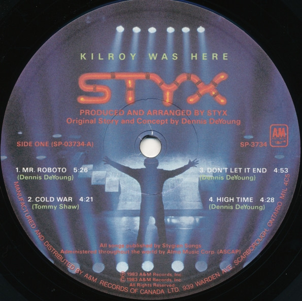 Styx - Kilroy Was Here (KC-600 Audiophile Vinyl - Dark Purple Translucent Vinyl) [Vinyl] | A&M Records (SP-3734) - 4