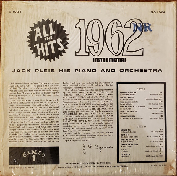 last ned album Jack Pleis - All The Hits 1962 Instrumentals