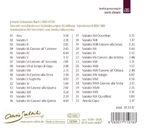 lataa albumi Johann Sebastian Bach Hartmut Schill, Matthias Worm, Tilman Trüdinger - Goldberg Variarionen Im Museum Gunzenhauser BWV 988