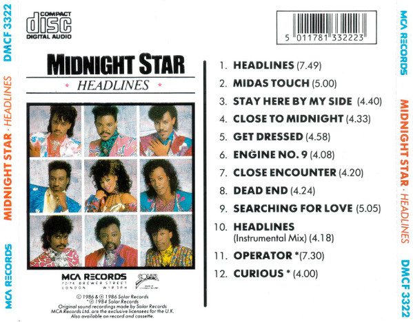 Midnight Star – Headlines (1986, CD) - Discogs