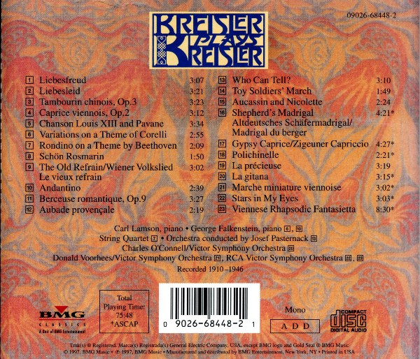 Album herunterladen Kreisler - Kreisler Plays Kreisler