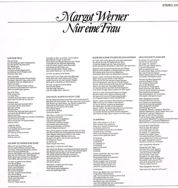 last ned album Margot Werner - Nur Eine Frau