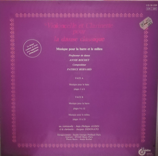 lataa albumi Patrice Bernard - Violoncelle Et Clarinette Pour La Danse Classique