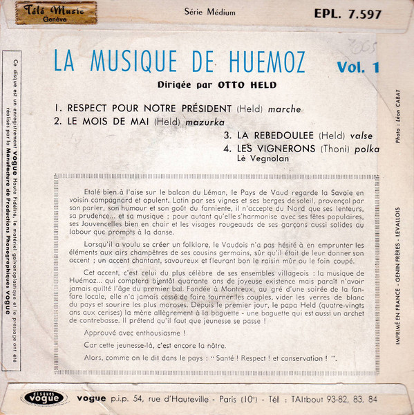 descargar álbum La Musique De Huemoz Dirigée Par Otto Held - Respect Pour Notre Président