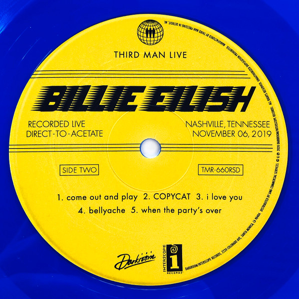 Discos en vivo de Billie Eilish en tercer hombre - LP de 12 - vinilo verde  edición limitada