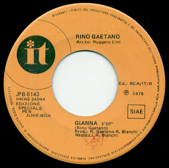 Rino Gaetano / Marco Ferradini – Gianna / Quando Teresa Verrà (1978, Vinyl)  - Discogs