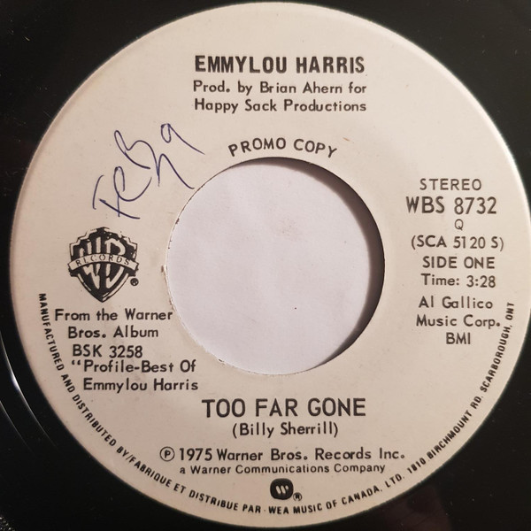 Emmylou Harris Too Far Gone 1978 Vinyl Discogs