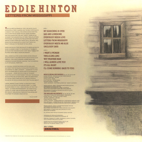 descargar álbum Eddie Hinton - Letters From Mississippi
