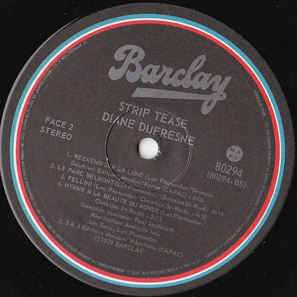 Diane Dufresne - Strip Tease [Vinyl] | Barclay (80294) - 4
