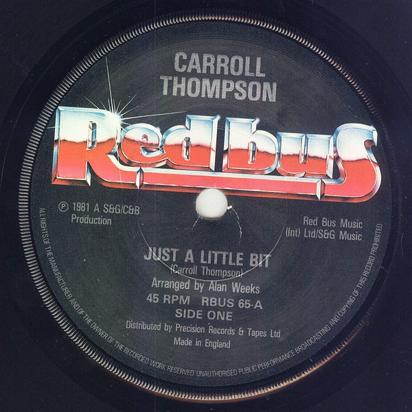 Carroll Thompson - Just A Little Bit (Vinyl, UK, 1981) For Sale 