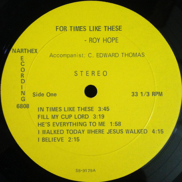 ladda ner album Roy Hope Accompanied By C Edward Thomas - For Times Like These