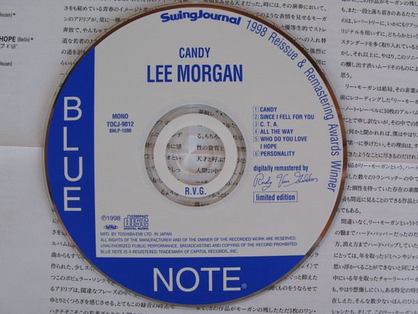 BLUE NOTE プレミアム復刻シリーズ Lee Morgan Candy 200g重量盤 DBLP-054-