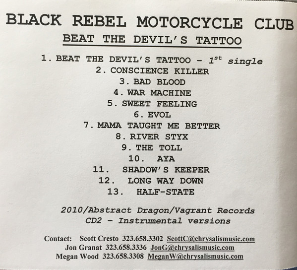 Black Rebel Motorcycle Club – Beat The Devil's Tattoo (2010, CDr
