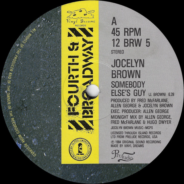 Jocelyn Brown – Somebody Else's Guy (1984, Vinyl) - Discogs