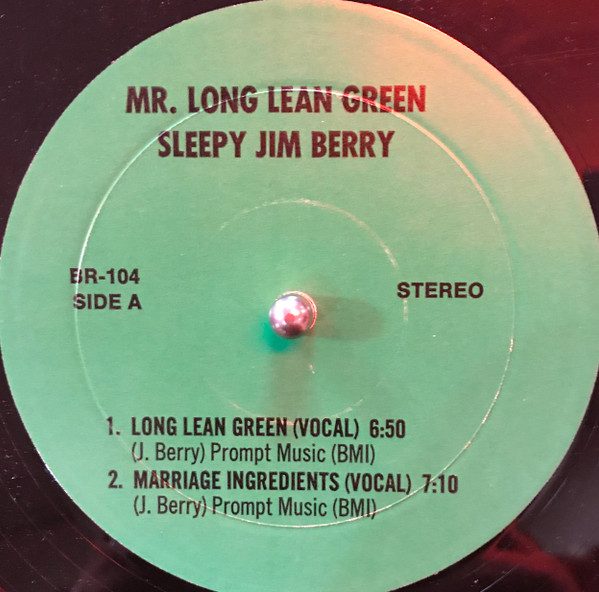 télécharger l'album Sleepy Jim Berry - Long Lean Green