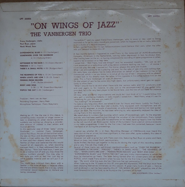 last ned album The Vanbergen Trio - On Wings Of Jazz