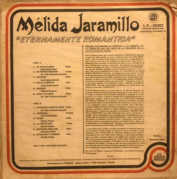 lataa albumi Mélida Jaramillo - Eternamente Romantica