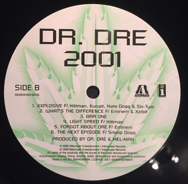DR.DRE LP / 2001 バーコード:6 06949 04861 7-
