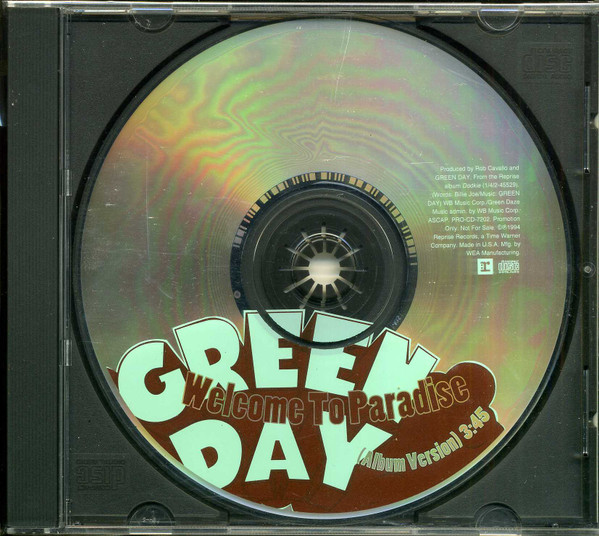 Green Day Welcome to Paradise Singolo Vinile RARO Single Vinyl RARE