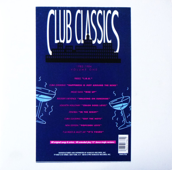Club Classics 1982-1984 Volume One (Vinyl, US, 1993) For Sale 