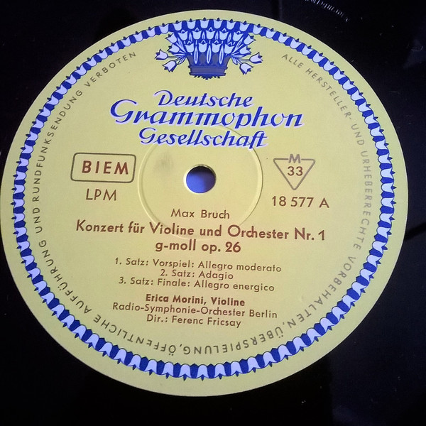 last ned album Bruch Glasunow Erica Morini, RadioSymphonieOrchester Berlin, Ferenc Fricsay - Violinkonzert Nr1 G Moll Violinkonzert A Moll
