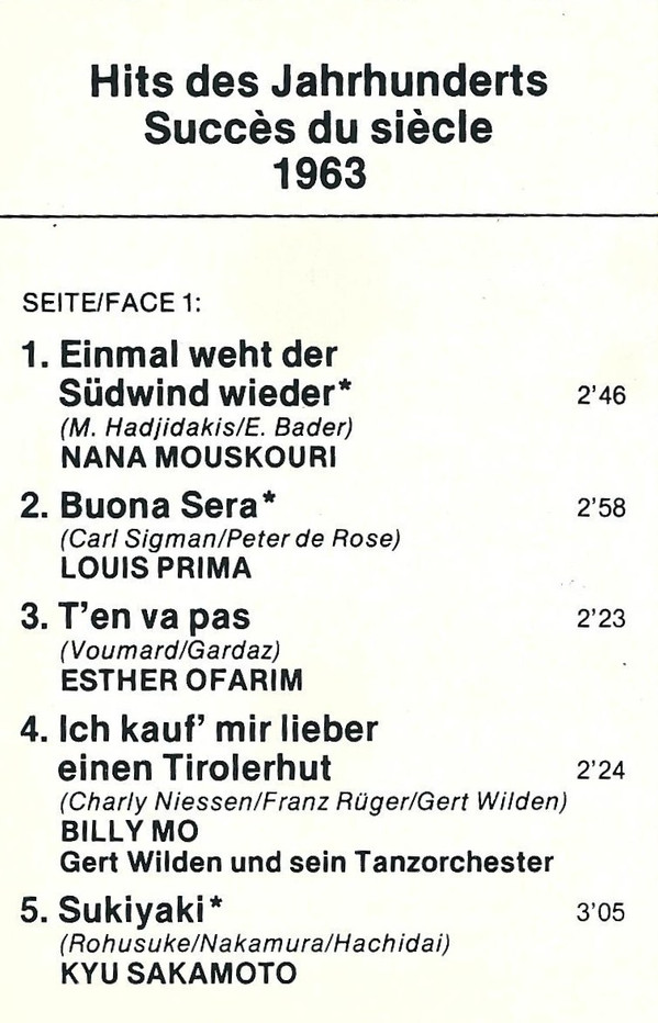 Album herunterladen Various - Hits Des Jahrhunderts 1963