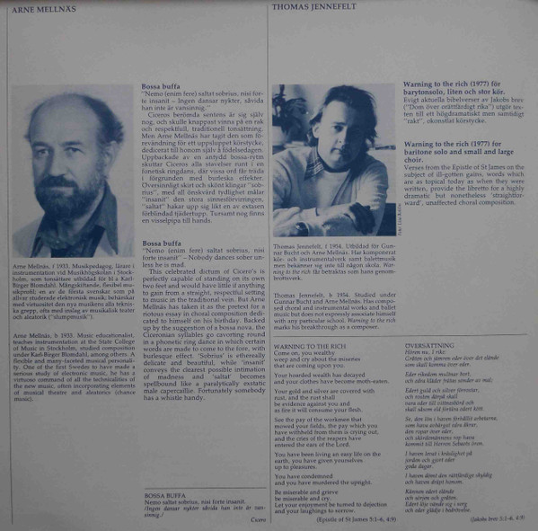 descargar álbum Various - Svensk Körmusik Från 1970 talet 1 Swedish Choral Music From The 1970s 1