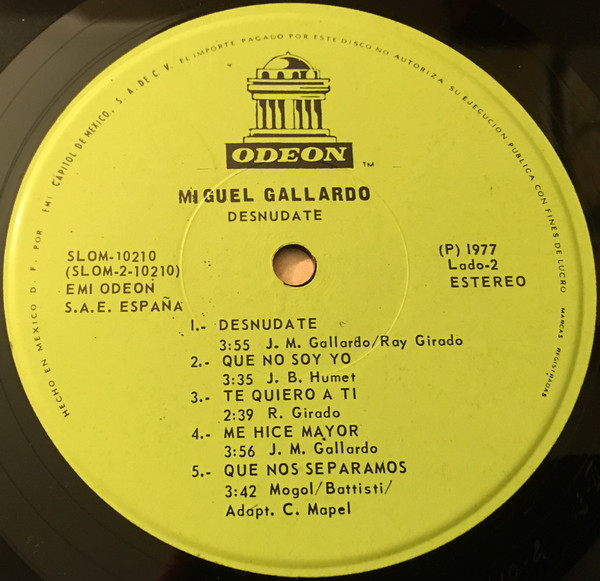 télécharger l'album Miguel Gallardo - Desnudate Tema Censurado