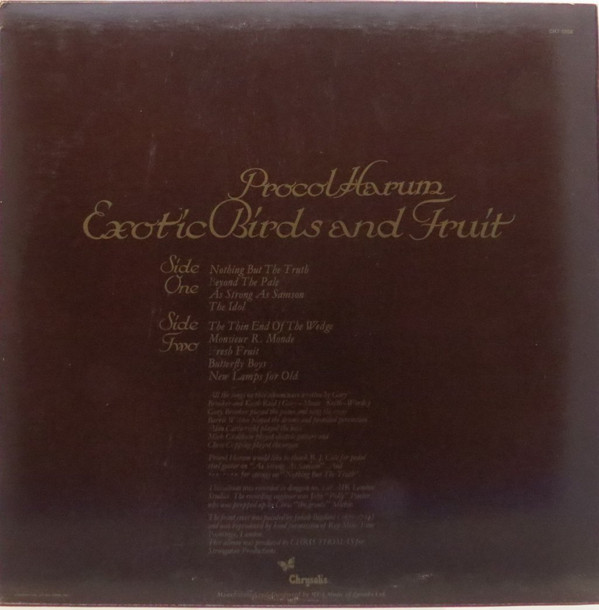 Procol Harum - Exotic Birds And Fruit | Chrysalis (CHT 1058) - 2