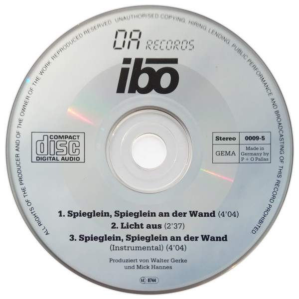 Ibo – Spieglein, Spieglein An Der Wand (1992, CD) - Discogs