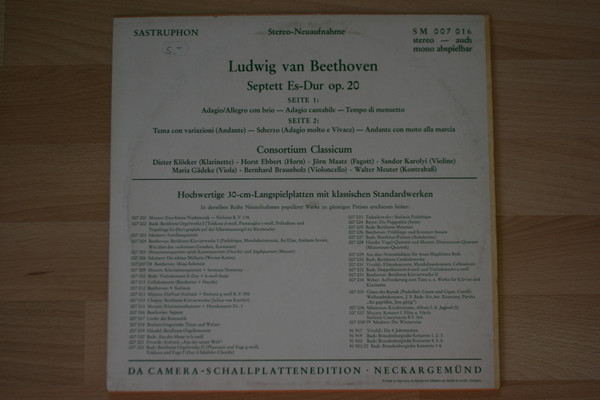 télécharger l'album Ludwig van Beethoven, Consortium Classicum Leitung Dieter Klöcker - Septett Es Dur Op20