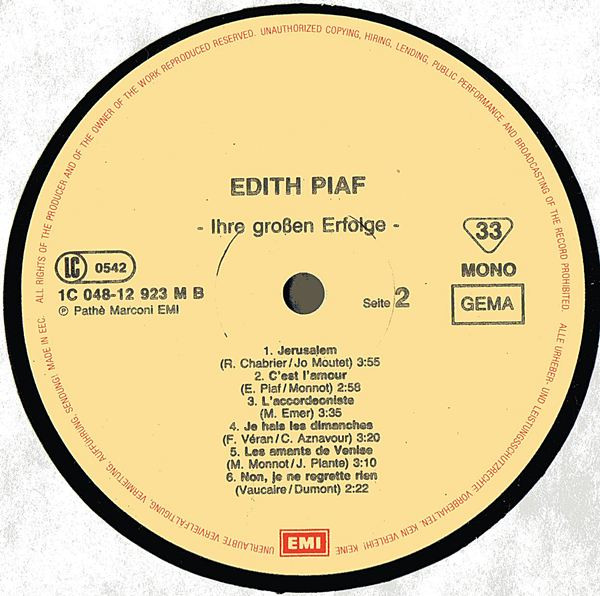 télécharger l'album Edith Piaf - Ihre Grossen Erfolge