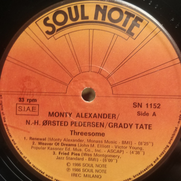 descargar álbum Monty Alexander, NH Ørsted Pedersen, Grady Tate - Threesome