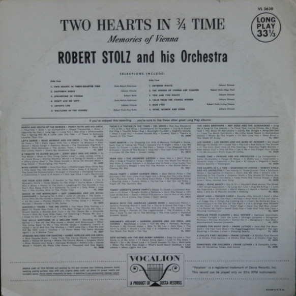 descargar álbum Robert Stolz And His Orchestra - Two Hearts in Time Memories of Vienna