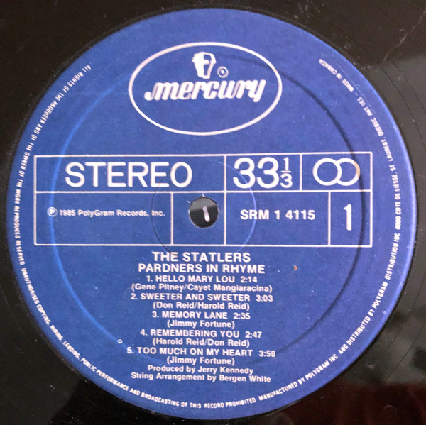 The Statler Brothers - Pardners In Rhyme | Mercury (SRM 1 4115) - 3