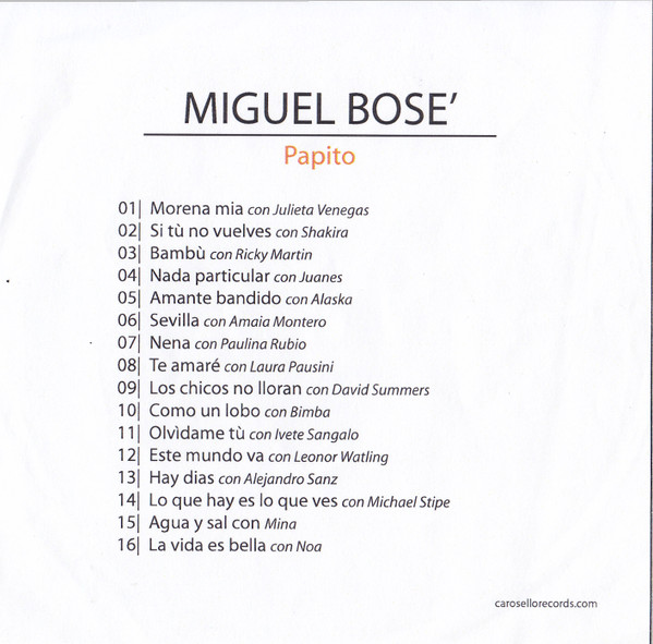 Bosé – Papito (2007, CD) - Discogs