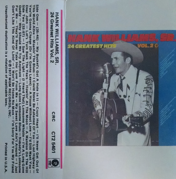 Hank Williams, Sr. – 24 Greatest Hits Vol. 2 (1977, Vinyl) - Discogs