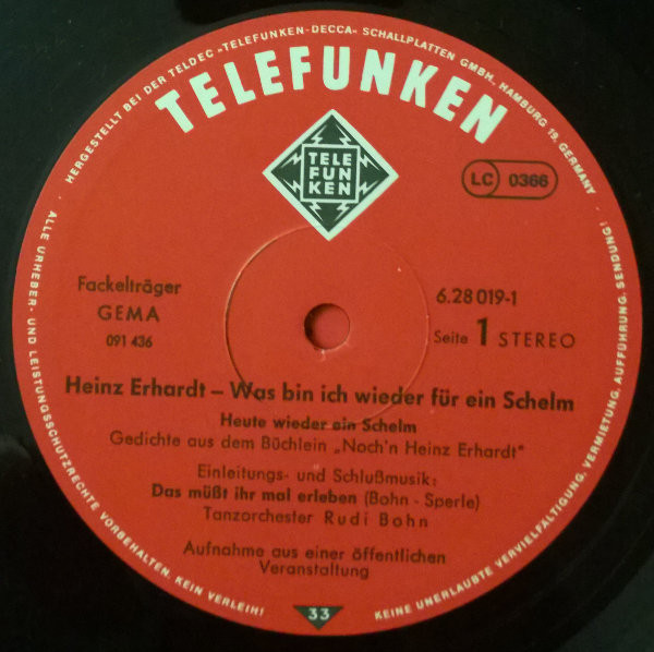 descargar álbum Heinz Erhardt - Was Bin Ich Wieder Für Ein Schelm