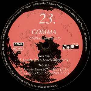 Comma - Lonely Days E.P. album cover
