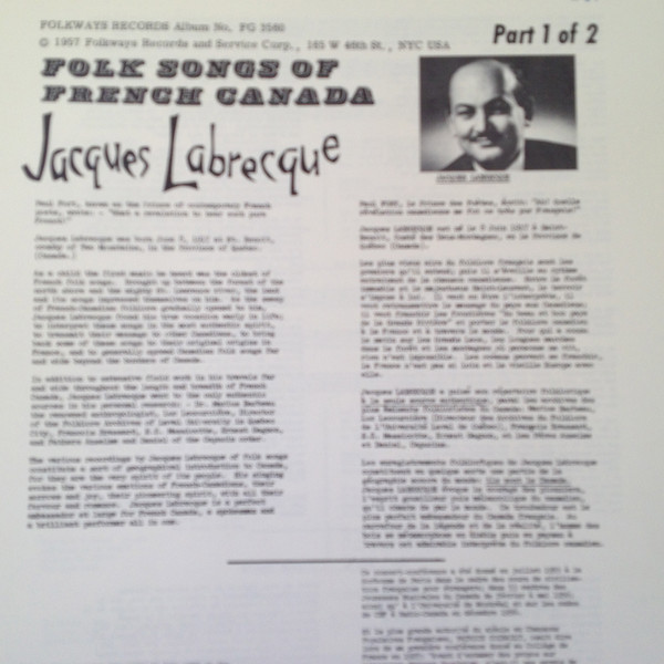 baixar álbum Jacques Labrecque - Folk songs of France and French Canada